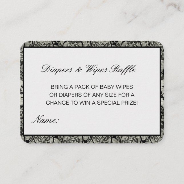 Editable Diapers Wipes Raffle Baby Shower Inserts (Front)