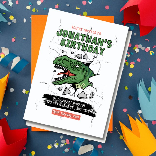 Editable Dinosaur Invitation, Kids Birthday party Invitation (Creator Uploaded)