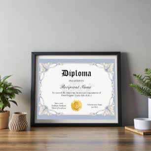 Editable Diploma Certificate of Graduation 11x8.5