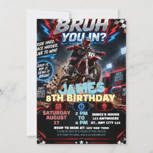 Editable Dirt Bike Birthday Invitation