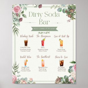 Editable Dirty Soda Bar Menu Sign