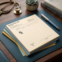 Editable Doctor RX Prescription Colourful Medical 