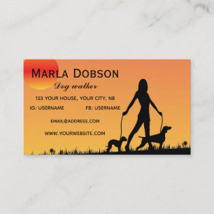 Editable Dog Walker Business Card