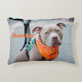 Editable Dog with Bandanna Decorative Cushion