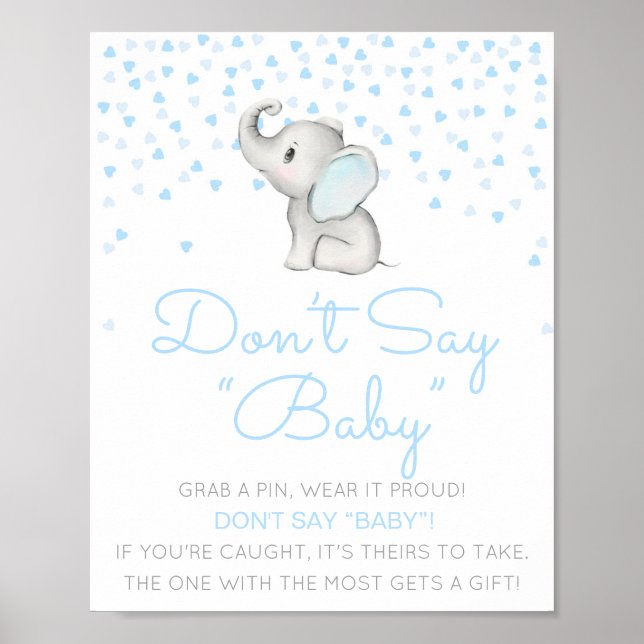 Editable Don't Say Baby Sign, Grab a Pin Poster (Front)