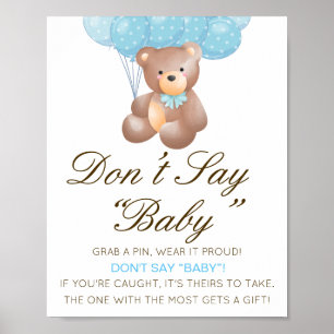 Editable Don't Say Baby Sign, Grab a Pin Poster