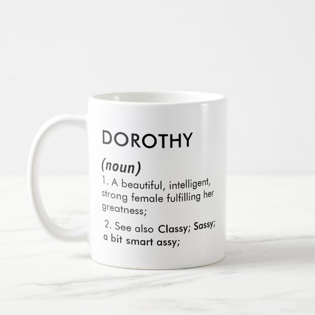 Editable Dorothy name definition, custom name Coffee Mug (Left)