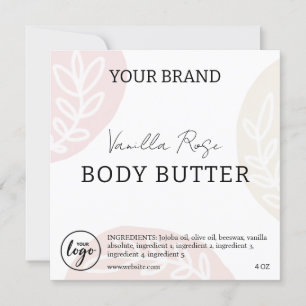 Editable Downloadable Body Butter Labels Invitation