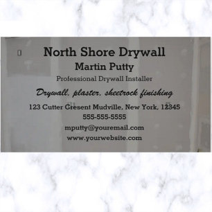 Editable Drywall Plaster Sheetrock Finishing  Business Card