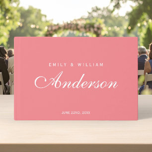 Editable Dual Colour Elegant Wedding Script Guest Book