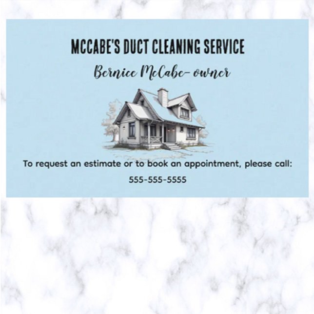 Editable Duct Cleaning Services Business Card (Creator Uploaded)