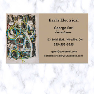Editable Electric Panel Electrician Business Card