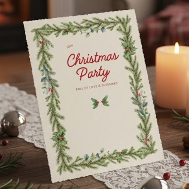 Editable Elegant Christmas Party Invitation (Creator Uploaded)
