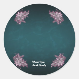 Editable Elegant Floral Paper Plates Classic Round Sticker