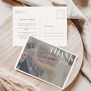 Editable Elegant Minimalist Photo Thank You Card