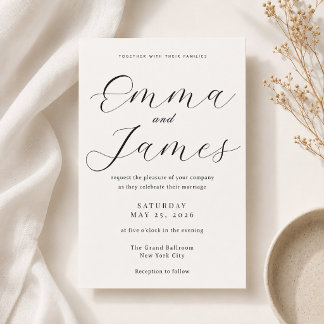 Editable Elegant Script + Serif Wedding Invitation