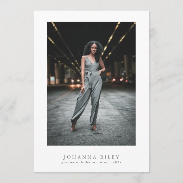 Editable Elegant Text Photo University Graduation Announcement (Front)