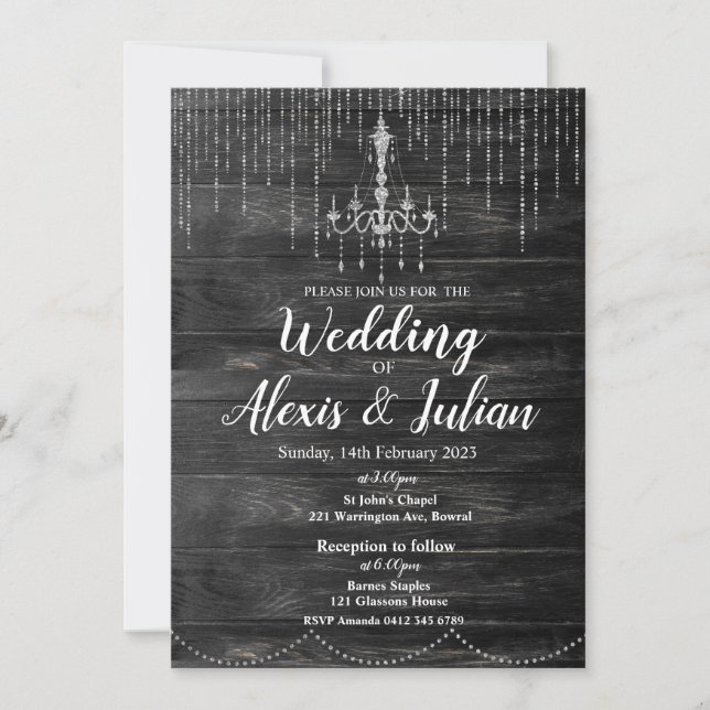 Editable Elegant Wedding Invitation -Rustic (Front)