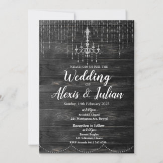 Editable Elegant Wedding Invitation -Rustic