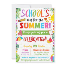 Editable End of School Party Schools Out Party