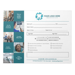 Editable Endodontics Referral Appointment Notepad