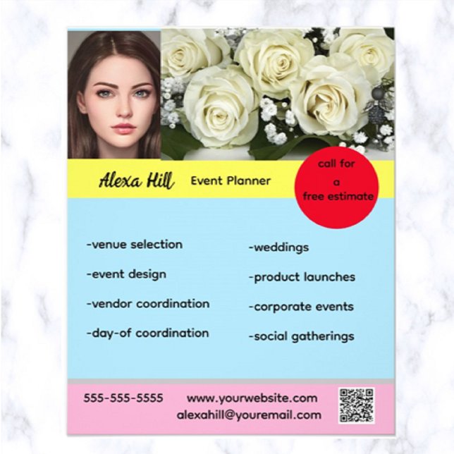 Editable Event Planner Flyer (What a great way to promote your event planning business!)