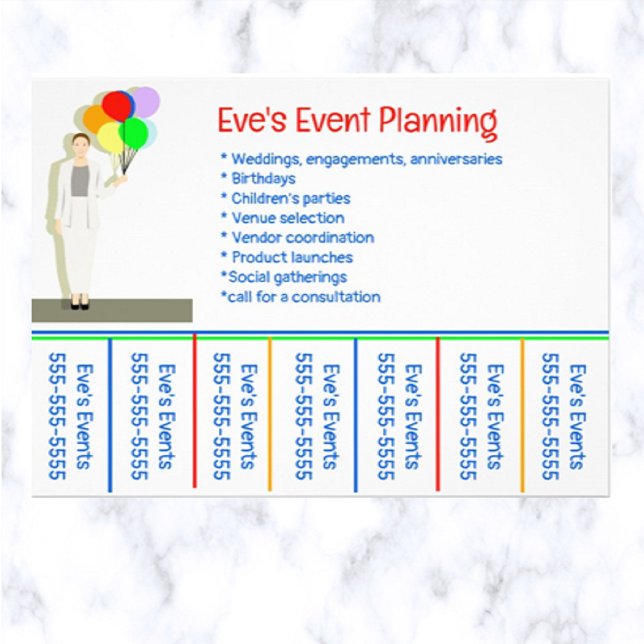Editable Event Planner Phone Number Flyer (What a great way to advertise your event planning cover!)