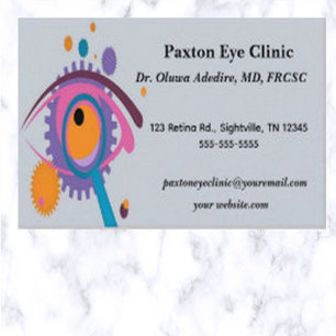 Editable Eye Clinic Business Card