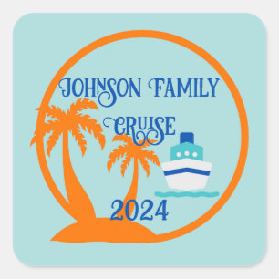 Editable Family Cruise Square Sticker