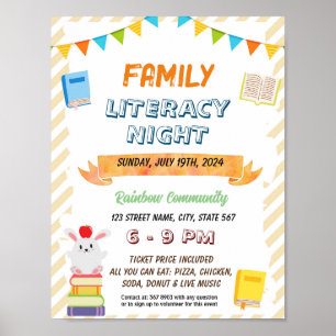 Editable Family Literacy Night Flyer Poster