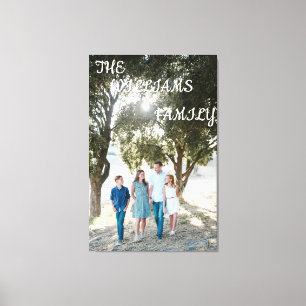 Editable Family Photo Stretched Canvas Print