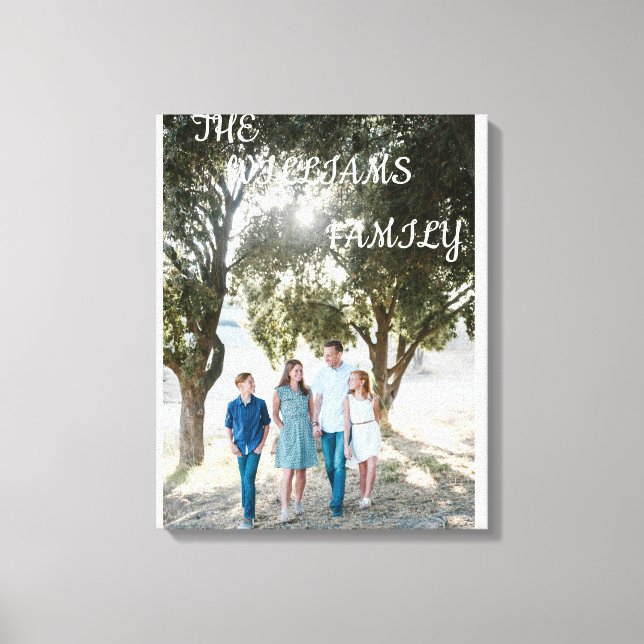 Editable Family Photo Stretched Canvas Print (Front)