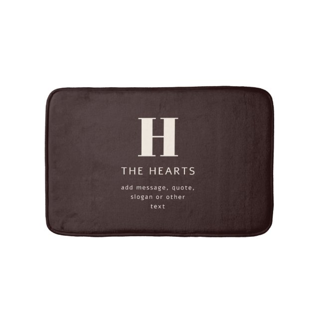 Editable Family Surname or Company Business Name  Bath Mat (Front)