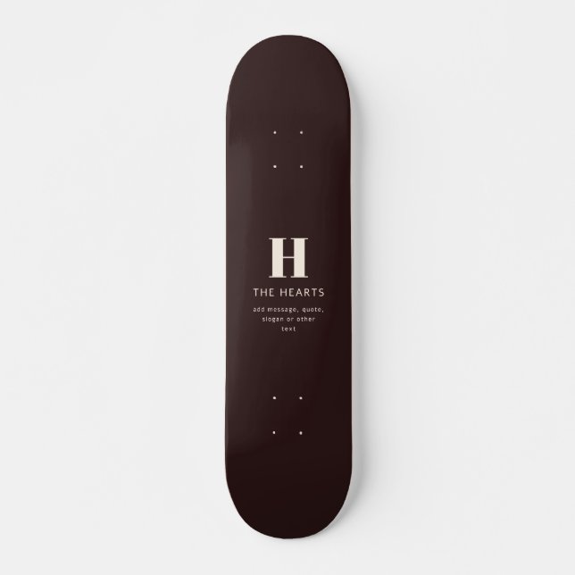 Editable Family Surname or Company Business Name  Skateboard (Front)