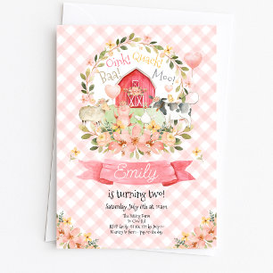Editable Farm 2nd Birthday Invitation