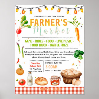 Editable farmer market fundraiser flyer poster