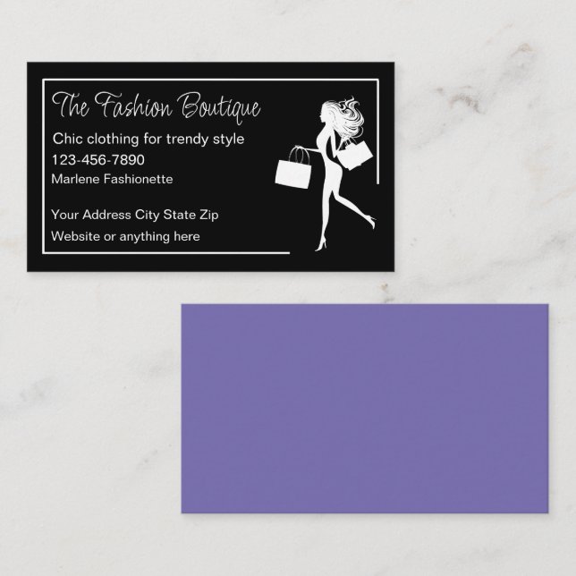 Editable Fashion Boutique Business Cards (Front/Back)