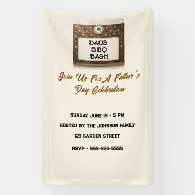 Editable Father's Day Invitation  Banner (Vertical)