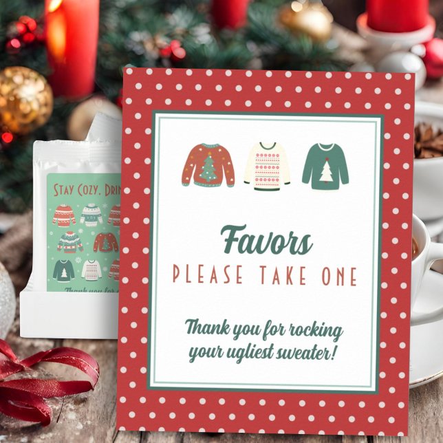 Editable Favour Sign Ugly Sweater Party (Creator Uploaded)