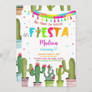Editable Fiesta Birthday Party Invitation