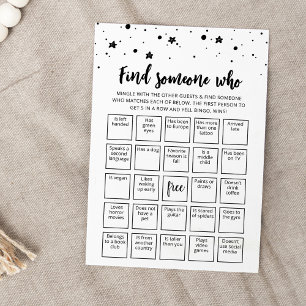 Editable Find Someone Who Game Bingo game Card