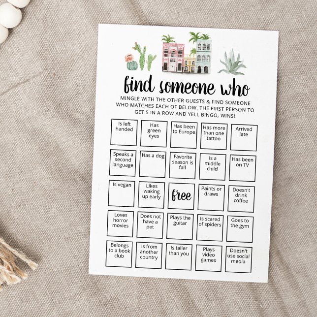 Editable Find Someone Who Game Bingo game Card (Creator Uploaded)