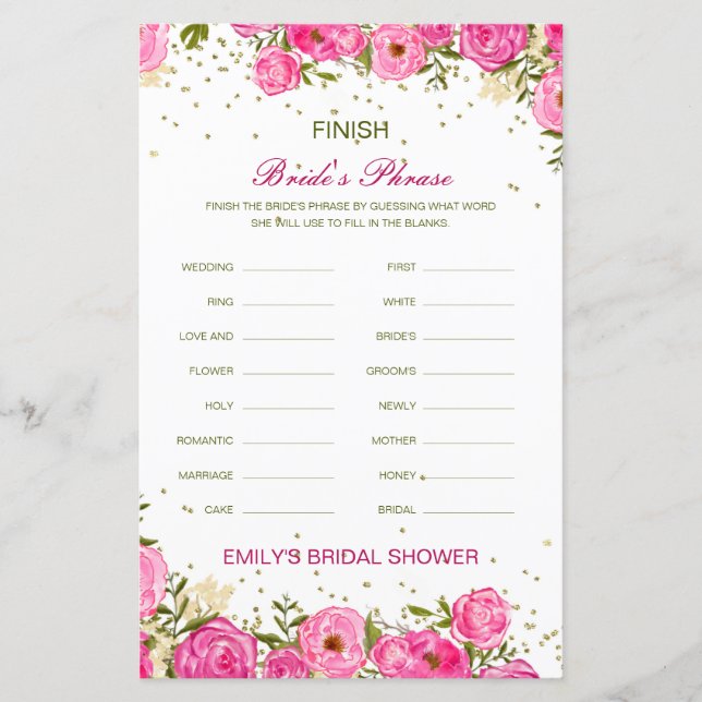 Editable Finish Bride and Groom's Phrase Bridal (Front)