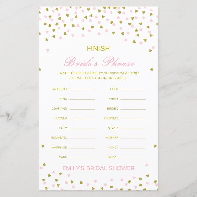Editable Finish Bride and Groom's Phrase Bridal (Front)
