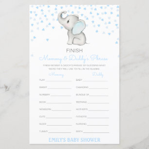 Editable Finish Mum and Dad's Phrase Baby Shower