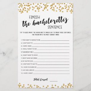 Editable Finish the Bachelorette's Sentence Game