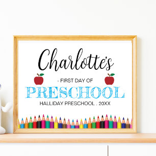 Editable First day of school sign Back to school