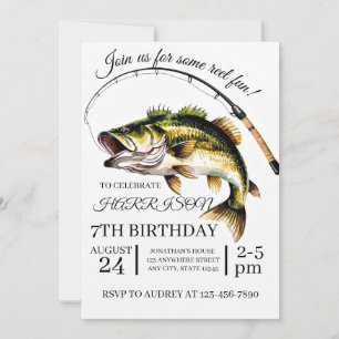 Editable Fishing Birthday Invitation