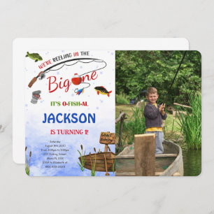 Editable Fishing Birthday Photo Invitation