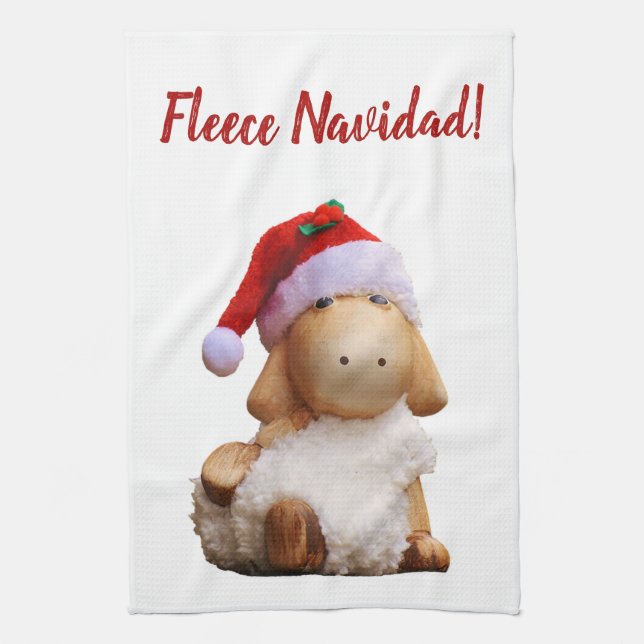 Editable Fleece Navidad Tea Towel (Vertical)